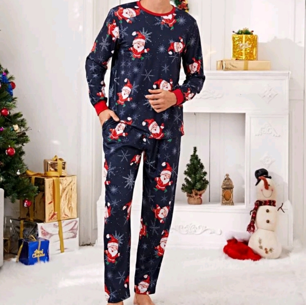 🎄❄☃️🎁 MEN/WOMEMCHRISTMAS SNOWFLAKES AND SNOWMAN PRINT PIJAMA SET 🎁☃️❄🎄